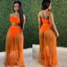 Women's Clothing Sexy Mesh Pleated Skirt Suit Chest Wrap Top Three Piece Skirt_ecoleips.com