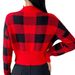 Christmas Knit Sweater Women's Long Sleeve Turtleneck - Fair Isle Jacquard Pattern Cozy Winter Pullover In Red & Black (S/M/L)_ecoleips.com