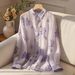 Women's Clothing Good Looking Unique Beautiful French Top Purple Printed Shirt Female_ecoleips.com