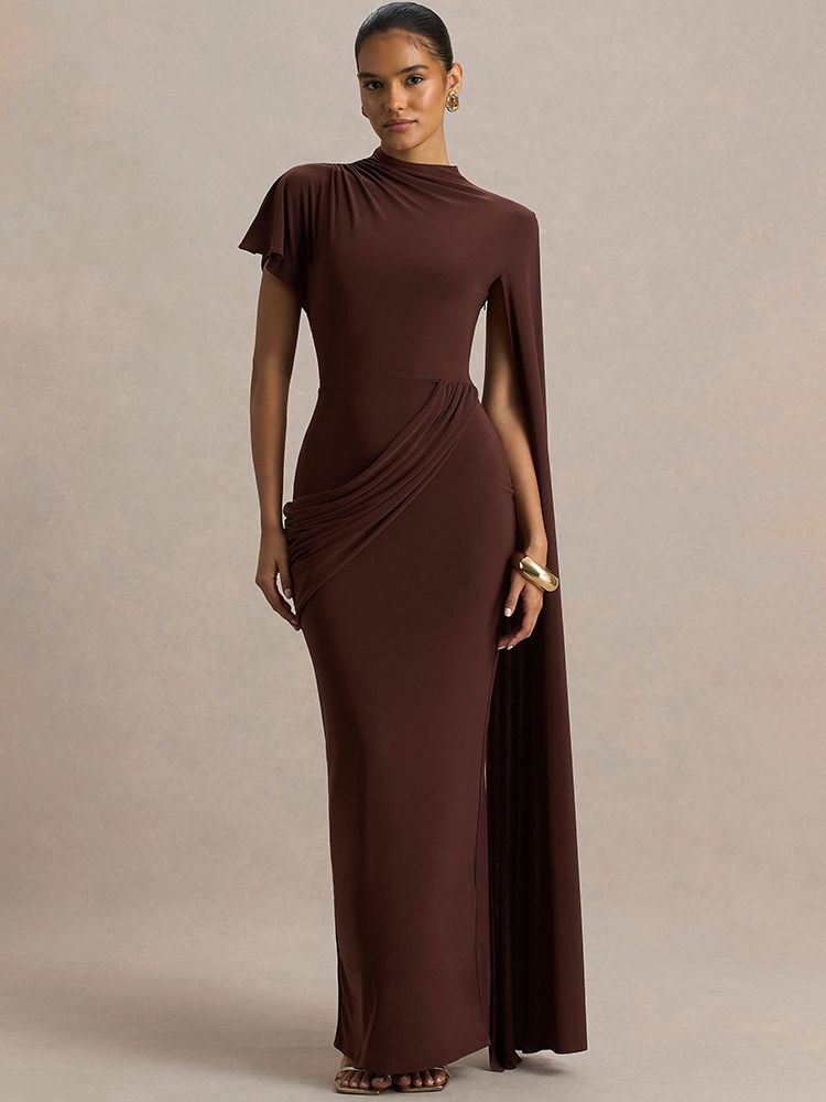 Blifanbo Ribbon Ruched Sexy Maxi Dress Women Elegant Gown Short Sleeve Bodycon Solid Slim Fashion Club Party Evening Long Dress_ecoleips.com