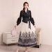 Women's Clothing Plus Size Slim Fit Miyake Suit Collar Pleated Casual Dress For Women Fashionable_ecoleips.com
