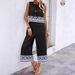 Women's Clothing New Summer Print Random Backless Tops Wide Leg Pants Casual Suits Women's Ethnic Style_ecoleips.com