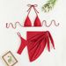 Aria Basics European American Ins Style Drawstring Strap Swimsuit Apron Mesh Three-piece Set For Women, Sexy And Slimming Bikini_ecoleips.com