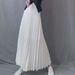 K Mid-length Pleated Skirt For Women, Ankle-length, A-line, High-waisted, Slenderizing, Made Of Chiff_ecoleips.com