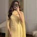Women's Elegant Split-Slit Maxi Dress – Stretchy Polyester High-Waist Formal Gown With Belt (XS-XXXL, Yellow)_ecoleips.com
