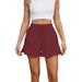 Aria Basics Aria Basics European And American Foreign Trade Clothing Independent Station Women's Cotton Linen Shorts Ruffled Elastic_ecoleips.com