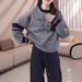 Elegant Gray Women's Sweatshirt Jacket, New Autumn 2025 Model, Plus-size, Loose-fitting, Slimming Top_ecoleips.com