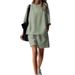 Women's Clothing Summer Women's Short Sleeve Two Piece Suit Round Neck Pullover Loose Fit Suit Set Hot Selling Casual Outfit_ecoleips.com