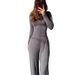 Women's Clothing New Fashion Round Neck Slim Casual Versatile Loose Elastic Wide Leg Pants Suit Women_ecoleips.com