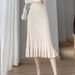 K Fish Tail Knitted Dress For Women Over Knee Midi Length Base Layer Slim Fitting Winter With Coat._ecoleips.com