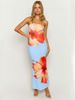Summer Floral Print Strapless Off-Shoulder Dress for Women Slim Fit Elegant Sexy Cross Border Wholesale European American Style_ecoleips.com