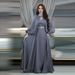 Muslim Women's Two-Piece Set With Rhinestones And Shiny Sequins Fashion Satin Abaya_ecoleips.com