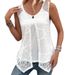 Women's Clothing Vest Decorative Buckle Mesh Sleeveless_ecoleips.com