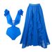 Women's Clothing Two-Piece Swimsuit Bohemian Printed Maxi Dress Sexy Vacation Swimwear Polyester Regular Fit_ecoleips.com