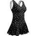 Aria Basics 2026 New European And American Plus Size Women's Swimsuit With Print, Sleeveless One-Piece Skirt Style,_ecoleips.com