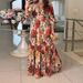 Women's Clothing Women's Elegant Fashion V Neck Printed Five Point Sleeve V Neck Dress_ecoleips.com