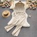 Women's Clothing Light And Mature Style Knitted Suit For Women Single Breasted Cardigan High Waisted Slimming Wide Leg Pants Two Piece Set_ecoleips.com