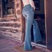 Women's High Waist Flared Jeans – Vintage Embroidered Denim Pants With Stretch For A Retro & Slim Fit_ecoleips.com