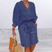 Women's Relaxed Fit Cotton-Linen 2-Piece Set Short Sleeve Top And Shorts Casual Lounge Wear in Versatile Solid Colors_ecoleips.com