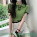 French-Inspired Polo Knit Top – Breathable Short Sleeve With Collar (One Size, Cool-Touch Polyester Blend)_ecoleips.com
