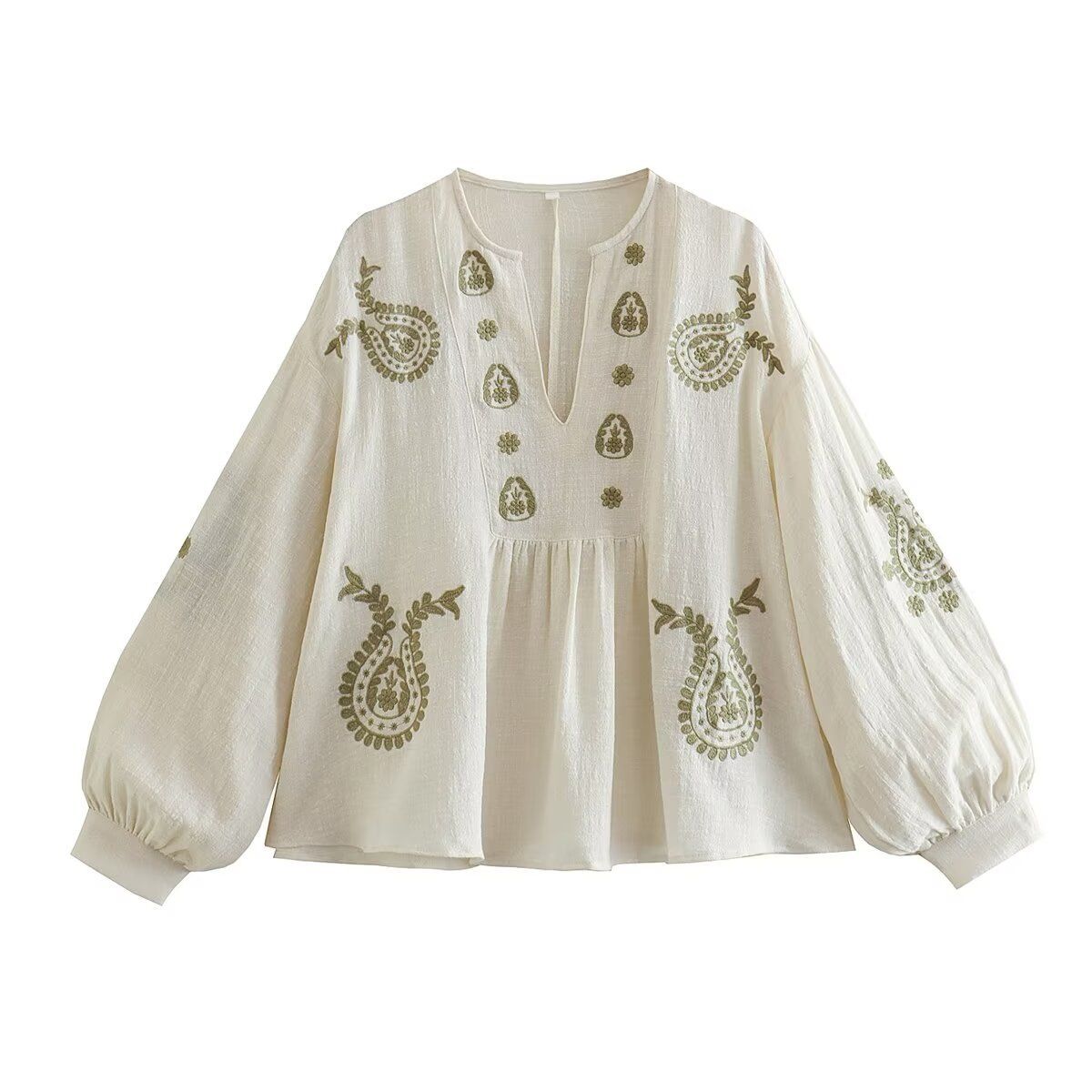 Women's Clothing Summer New Loose Cotton Embroidered Shirt Tops Female_ecoleips.com