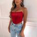 Women's Glossy Sequined Slim Fitting Top European American Style Backless Navel Baring Playful Sexy One Line Collar Curved Breast Wrapped_ecoleips.com