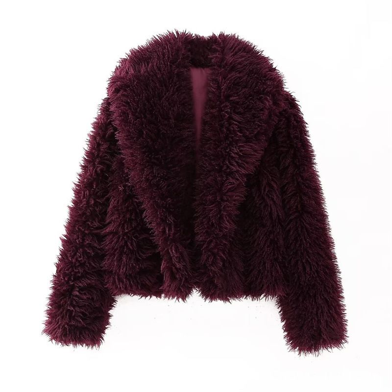 Luxury Faux Fur Coat – Plush Short Jacket With Shawl Collar (XS-L) | Winter Lazy Chic & Office-Ready_ecoleips.com