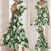 Spring 2026 Women's Fashion Slim Waist V Neck Dress Color Block Print European American Style Foreign Trade Casual Elegant_ecoleips.com
