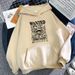 Hooded Sweatshirt Loose Fit Printed 2025 New Hot-Selling Casual Fleece-Lined Autumn Winter Pullover Top For_ecoleips.com