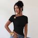 Summer New Arrivals Women's Asymmetrical Slim Fit T-Shirt Top European American Style Cross Border Fashionable Versatile Hot Girl Style_ecoleips.com