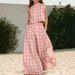 Women's Sleeveless Plaid Wide Leg Pants Set European American Style Summer Casual Fashion Two Piece Trendy Cross Border_ecoleips.com