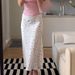 K New Fashionable Women's Flowing Printed Midi Skirt With Temperament, Waist Bag And Hip Cinching, Midi Long Skirt_ecoleips.com