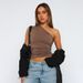 Women's Solid Color One Shoulder Backless Ruched Vest Top Summer Amazon New European And American Style Clothing 2025_ecoleips.com