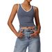 Women's Clothing Backless Yoga Vest Tight Contrast Color Sports Top Nude Fitness Outer Wear Polyester_ecoleips.com