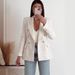 ng2510292 2024 New Urban Casual Women's Textured Double-Breasted Blazer_ecoleips.com