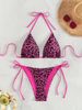 foreign trade bikini swimwear 2025 new European and American leopard print lace up sexy swimsuit female bikini_ecoleips.com