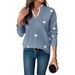 Women's V-Neck Valentine's Day Sweater With Heart Pattern Cozy Acrylic Knit Pullover Casual Long Sleeve Top_ecoleips.com
