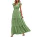 2026 Summer Bohemian V-Neck High-Waist Printed Vacation Long Dress With Floral Patchwork For Women_ecoleips.com