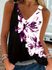 Women's Elegant V-Neck Floral Print Tank Top Fashionable Commuting Summer New Style Daily Wear Camisole_ecoleips.com