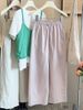 Women's Super Skin Friendly Washed Cotton Artsy Wide Leg Pants Japanese Style Casual Loose Fit Drawstring Elastic Waist Summer Bottoms_ecoleips.com