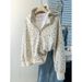 European American Style Real-shot Zip-up Hoodie For Women, Spring And Autumn Thin Loose Plus-size Jacket With Pockets_ecoleips.com