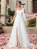 Women's Clothing Dress New Chiffon One Shoulder Sleeve Dress Banquet Wedding Wedding Dress Evening Dress Bridesmaid Dress_ecoleips.com