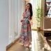 Women's Clothing Sexy Chiffon Printed Large Swing Belt Ball Party Evening Dress_ecoleips.com