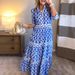 Women's Clothing Hot New Models Spring And Summer Geometric Print Round Neck Long Skirt Women's Dress_ecoleips.com