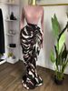 Women's Clothing Women's Elegant Patchwork Printed Maxi Dress Long Sleeved Pleated Evening Gown Style Fashion_ecoleips.com