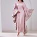 Muslim Dress Women Elegant Muslim Batwing Sleeve Long Dress – Arabian Patchwork Robe With Modest & Fashionable Design_ecoleips.com
