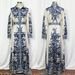 Women's Clothing Positioning Flower Long Skirt Muslim Dress Lantern Sleeve Waist Long Big Swing Dress_ecoleips.com