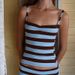 Y2K Women's Tank Top Color Block Camisole Street Style Sexy Retro Cute Trendy Fashionable Versatile Striped Top Millennial Style_ecoleips.com