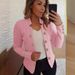 2023 New European And American Women's Clothing Fashion Cuff Small Blazer Double Button Cardigan Top_ecoleips.com