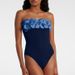 Women's Color Blocked Floral Onesie Swimwear European American Style_ecoleips.com